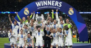 Madrid Juara Champions, Vinicius Pecahkan Rekor Messi Real Madrid berhasil menjuarai Liga Champion. Gol kemenangan dicetak oleh Dani Carvajal dan Vinicius Junior, yang juga memecahkan rekor Lionel Messi.