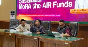 Kemenag Dorong Civitas Akademik dan Ma’had Aly Manfaatkan Dana Riset LPDP Kepala PUSPENMA Kemenag RI Ruchman Basori sosialisasi MoRA The Air Fund 2025 di UIN Sayyid Ali Rahmatullah Tulungagung.