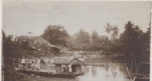 Sepenggal Riwayat Masjid Kali Pasir Veerpont over de Kali Pasir te Batavia in 1910s (KITLV)