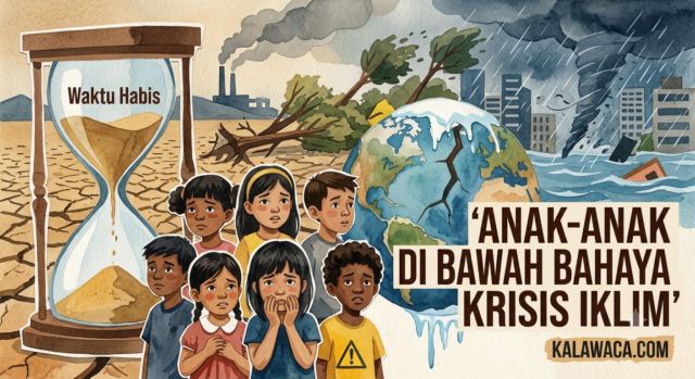 Anak-anak di bawah bahaya krisis iklim.