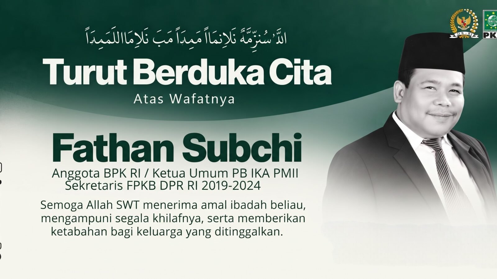 Anggota BPK RI-Ketum PB IKA PMII Fathan Subchi Tutup Usia